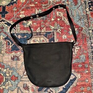 Authentic AllSaints black leather crossbody bag